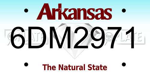 6DM2971 Arkansas License Plate