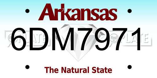 6DM7971 Arkansas License Plate