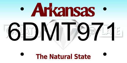 6DMT971 Arkansas License Plate