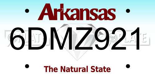 6DMZ921 Arkansas License Plate