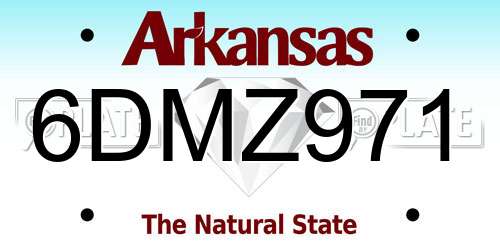 6DMZ971 Arkansas License Plate