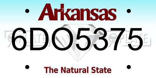 6DO5375 Arkansas License Plate