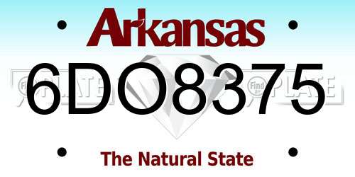 6DO8375 Arkansas License Plate