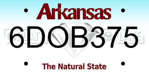 6DOB375 Arkansas License Plate