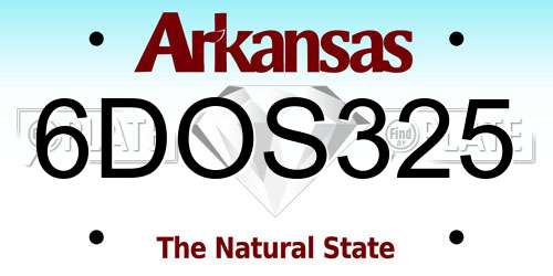 6DOS325 Arkansas License Plate