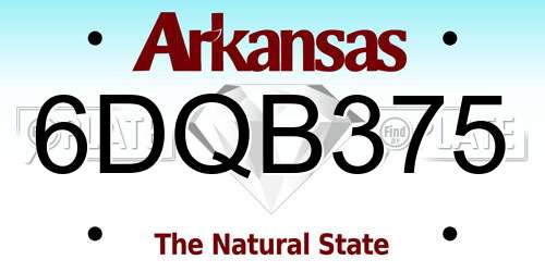 6DQB375 Arkansas License Plate