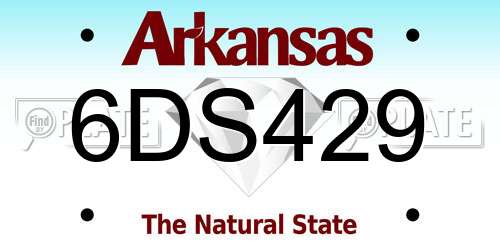 6DS429 Arkansas License Plate