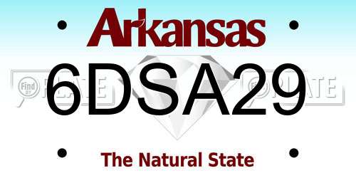 6DSA29 Arkansas License Plate