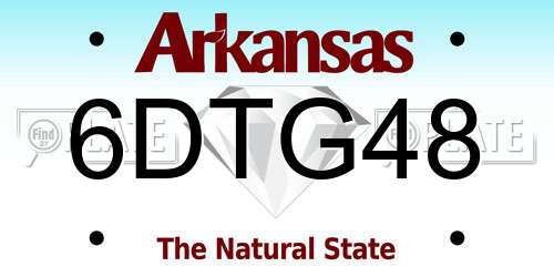 6DTG48 Arkansas License Plate