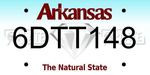 6DTT148 Arkansas License Plate