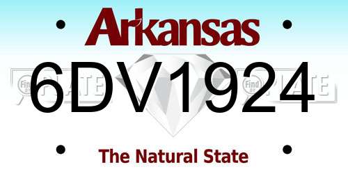 6DV1924 Arkansas License Plate