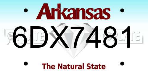 6DX7481 Arkansas License Plate