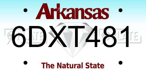 6DXT481 Arkansas License Plate