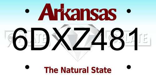 6DXZ481 Arkansas License Plate