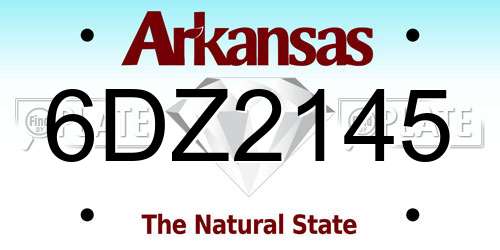 6DZ2145 Arkansas License Plate