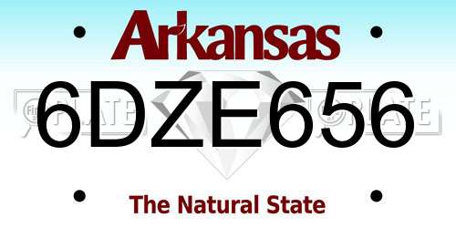 6DZE656 Arkansas License Plate