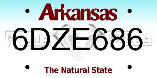 6DZE686 Arkansas License Plate