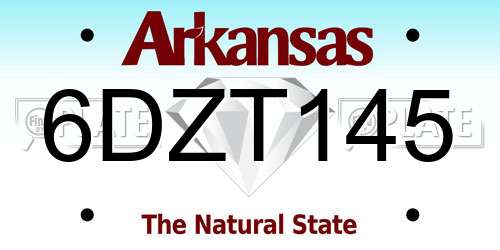 6DZT145 Arkansas License Plate
