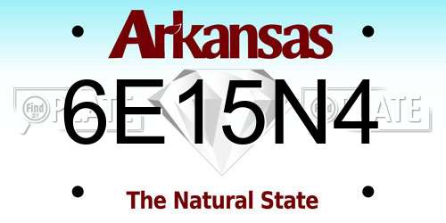 6E15N4 Arkansas License Plate