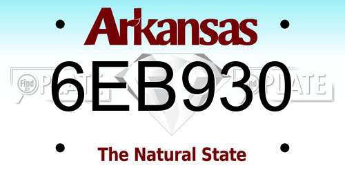 6EB930 Arkansas License Plate