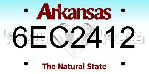 6EC2412 Arkansas License Plate