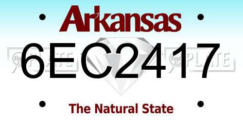 6EC2417 Arkansas License Plate