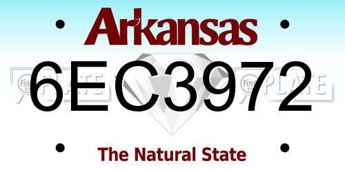 6EC3972 Arkansas License Plate