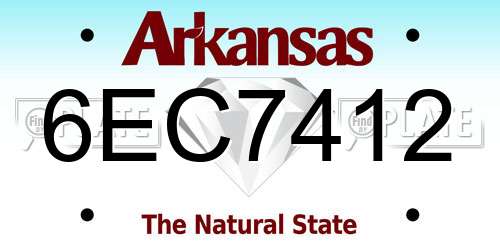 6EC7412 Arkansas License Plate