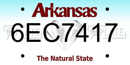 6EC7417 Arkansas License Plate