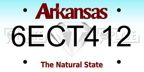 6ECT412 Arkansas License Plate