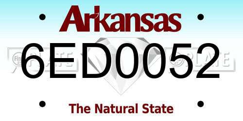 6ED0052 Arkansas License Plate