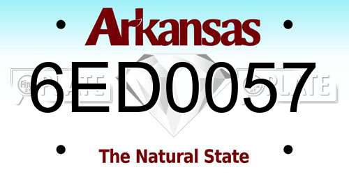 6ED0057 Arkansas License Plate