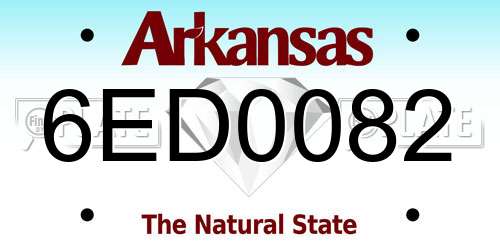 6ED0082 Arkansas License Plate