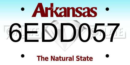 6EDD057 Arkansas License Plate