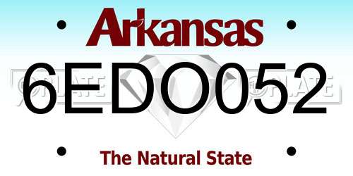 6EDO052 Arkansas License Plate