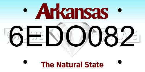 6EDO082 Arkansas License Plate