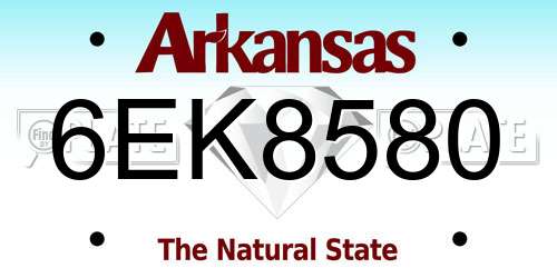 6EK8580 Arkansas License Plate