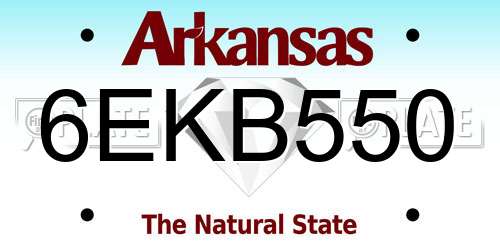 6EKB550 Arkansas License Plate