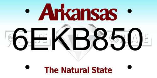 6EKB850 Arkansas License Plate