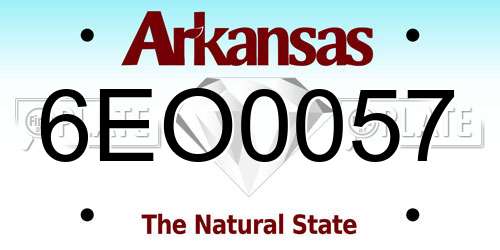 6EO0057 Arkansas License Plate