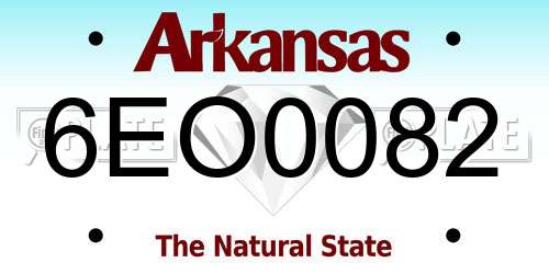 6EO0082 Arkansas License Plate