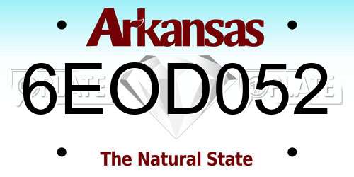 6EOD052 Arkansas License Plate