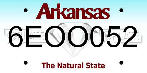 6EOO052 Arkansas License Plate