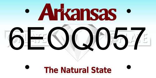 6EOQ057 Arkansas License Plate