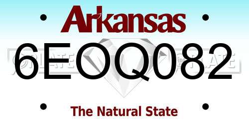 6EOQ082 Arkansas License Plate