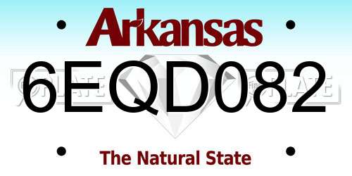 6EQD082 Arkansas License Plate