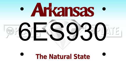 6ES930 Arkansas License Plate