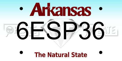 6ESP36 Arkansas License Plate