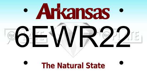 6EWR22 Arkansas License Plate