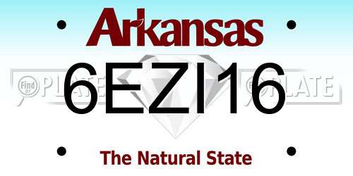6EZI16 Arkansas License Plate